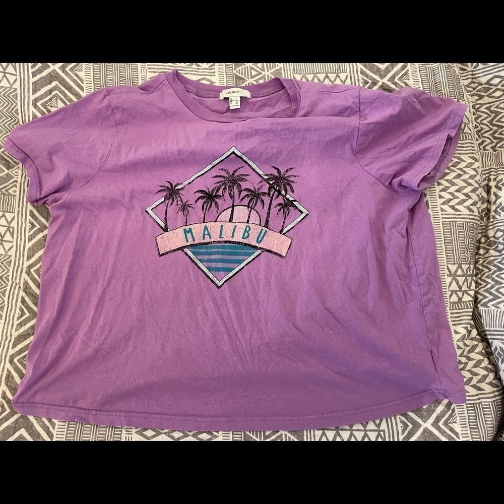 Purple plus size cropped top